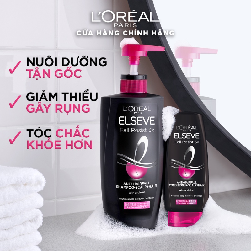 Dầu gội Giảm gãy rụng tóc Elseve FallResist3x AntiHairfallScalp + Hair L’Oréal Paris 620 ml