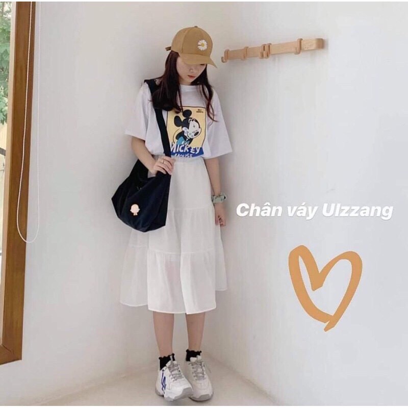 Chân váy dài 💥 Chân váy voan xếp ly💥Váy Ulzzang 2 lớp 3 tầng dáng dài