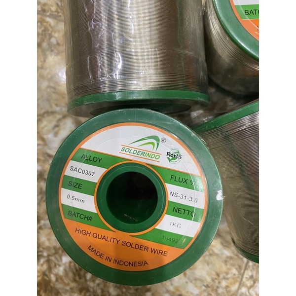THIẾC HÀN KHÔNG CHÌ -1KG- nhẹ lửa - 100% thiếc-  đường kính 0.8mm