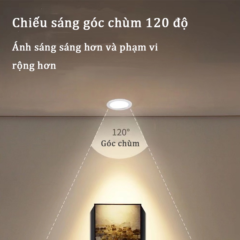 Đèn led panel âm trần tròn siêu mỏng 6w 9w 12w ánh sáng trắng Tiết kiệm điện và độ sáng cao giá xưởng Bảo hành 12 tháng