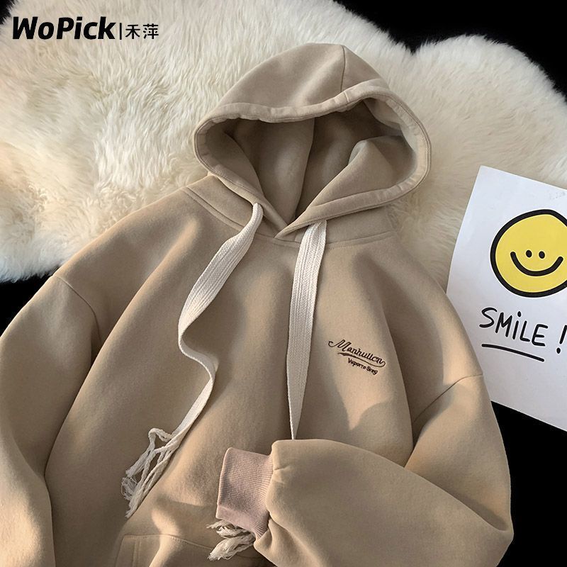 COZOKC Áo Hoodie Tay Dài Form Rộng Kiểu Dáng Đơn Giản