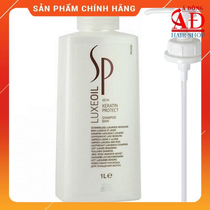 [Chính hãng] Dầu gội phục hồi tóc Wella SP Luxeoil Keratin Protect Shampoo 1000ml