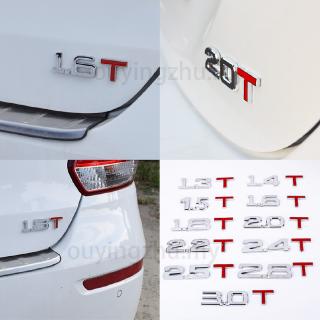 ✷ ❈ Kim loại 1.3T 1.4T 1.5T 1.6T 1.8T 2.0T 2.2T 2.4T 2.5T 2.8T 3.0T Logo Biểu tượng Huy hiệu Nhãn dán tạo kiểu xe hơi Trang trí