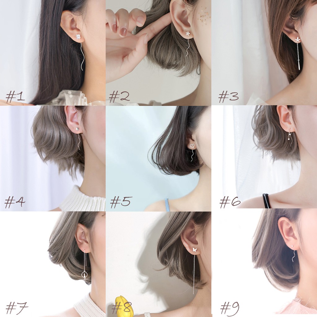 Bông bạc bạc dáng dài mảnh đơn giản tinh tế - MELY 1033