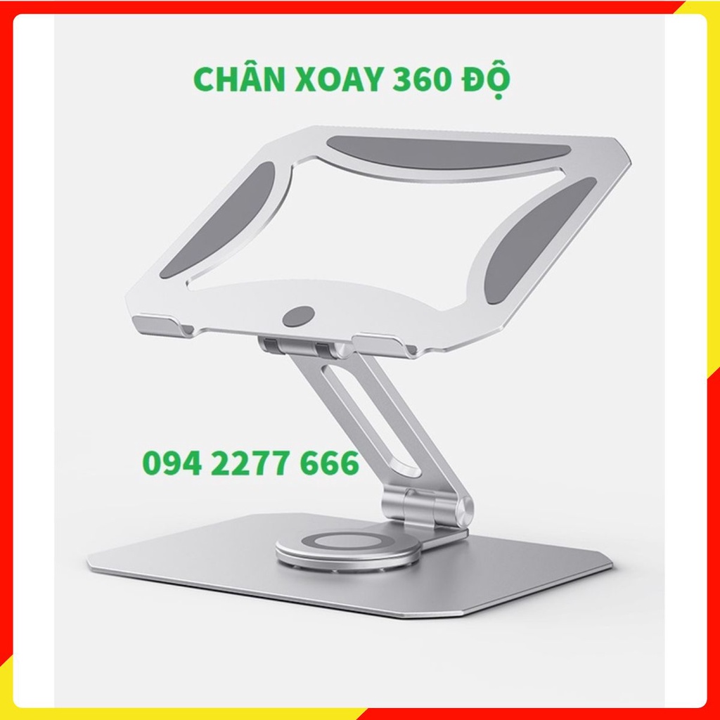 Giá đỡ macbook laptop iPad Tablet nhôm cao cấp L05 chân xoay 360 độ chắc chắn thiết kế công thái học, độc lạ.