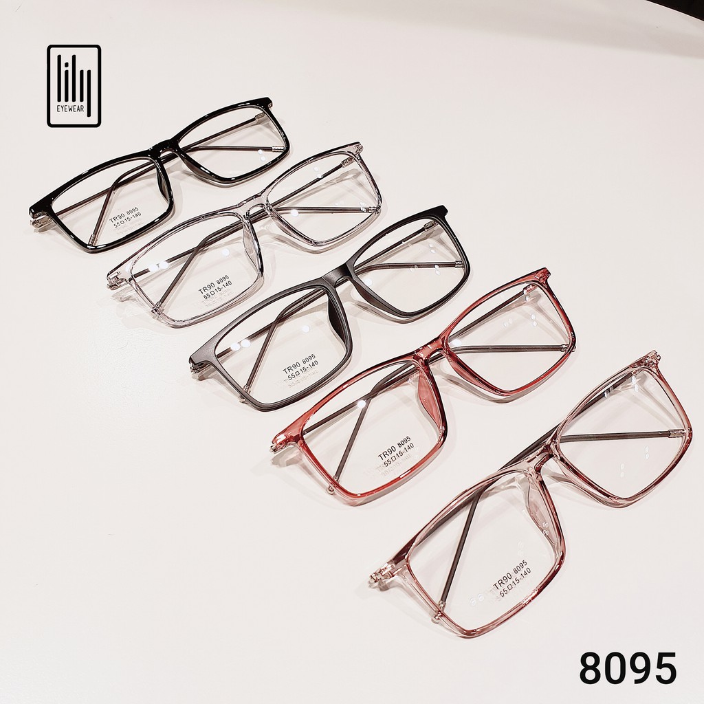  Gọng kính cận vuông nam nữ 8095 lilyeyewear, phù hợp với nhiều khuôn mặt