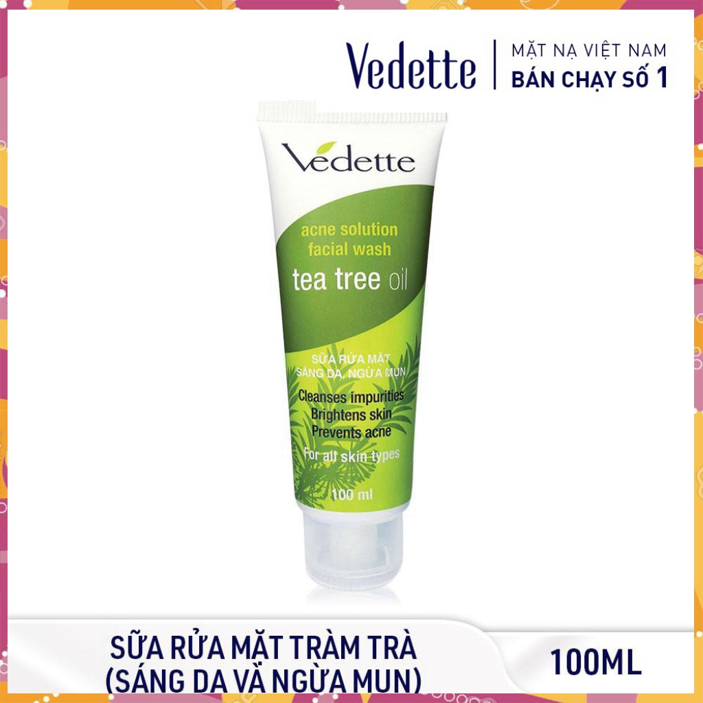 🍄 SỮA RỬA MẶT TRÀM TRÀ 100ml TEA TREE OIL VEDETTE