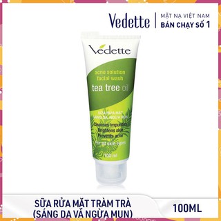Sữa rửa mặt tràm trà 100ml tea tree oil vedette