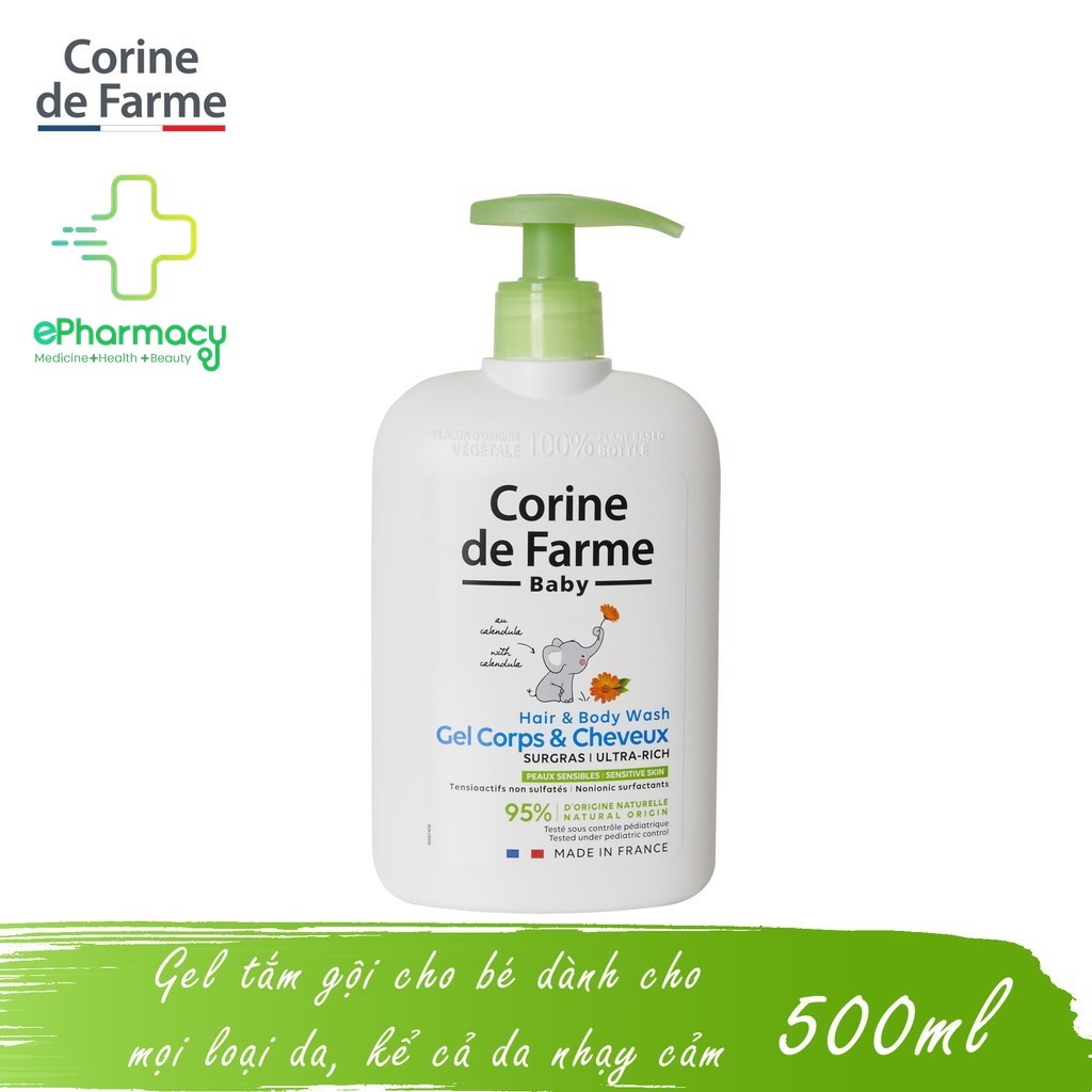 Gel tắm gội cho bé Corine De Farme Hair & Body Wash Gel Corps & Cheveux | BigBuy360 - bigbuy360.vn