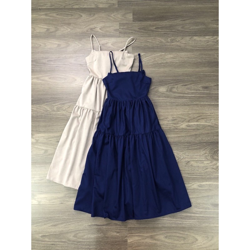 Đầm midi thắt nơ sau Hobbs.