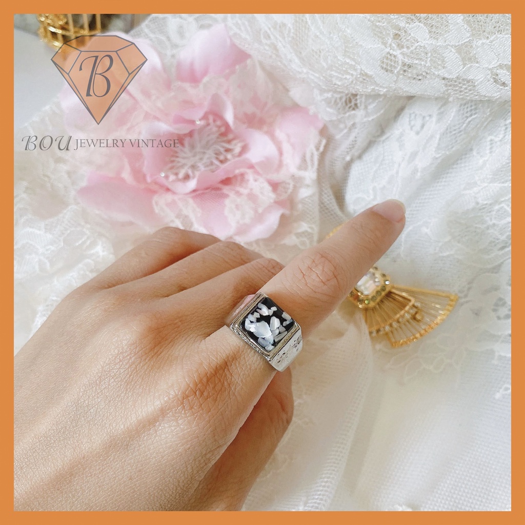 NHẪN SECONDHAND TRANG SỨC SI NHẬT BẢN BOU JEWELRY VINTAGE MÃ N011