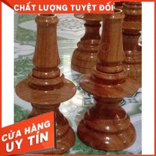 Đèn thờ nến gỗ tràm đỏ để bàn