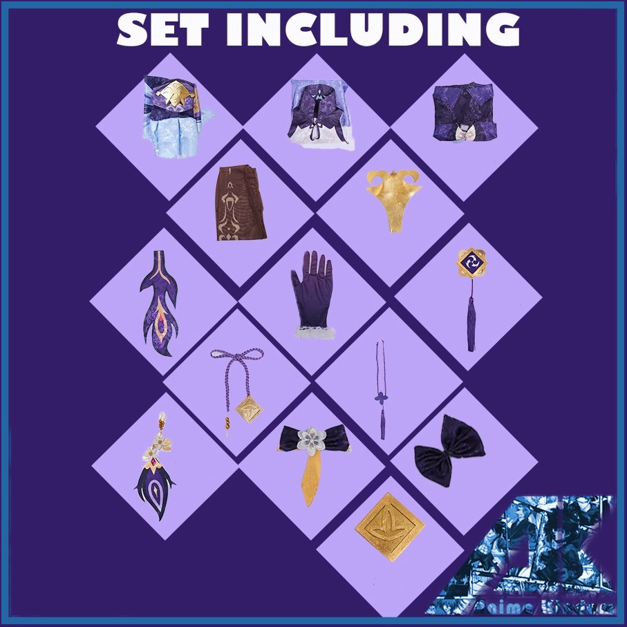 Genshin Impact KEQING Cosplay Bộ Tóc Giả Hóa Trang Nhân Vật Anime Cho Nữ