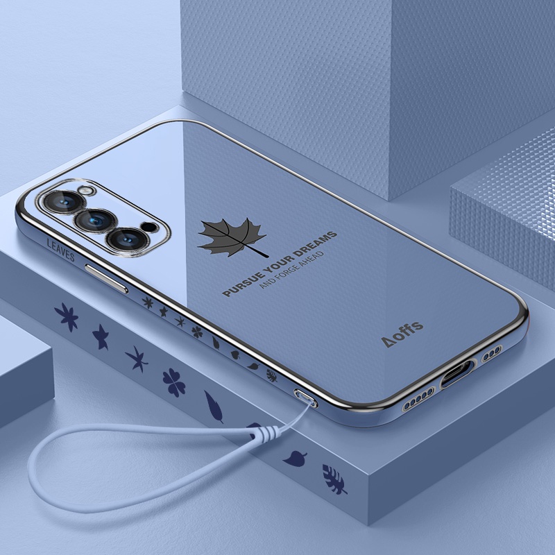QIANZI Ốp Lưng Mềm Chống Sốc Họa Tiết Lá Phong Cho Oppo RENO 4 4G RENO 4pro 4G RENO 4SE RENO 5 RENO 5pro RENO 5pro plus