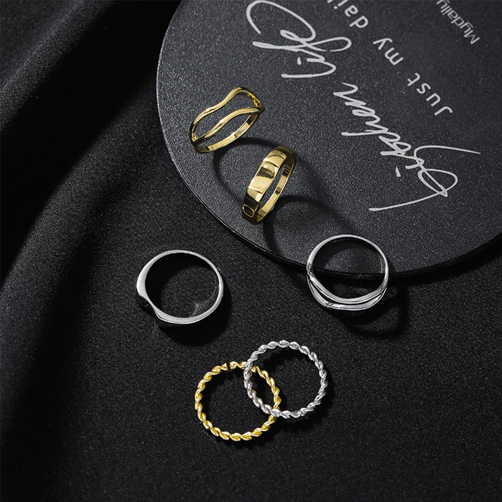 3 Nhẫn đeo tay bằng kim loại phong cách Hàn Quốc cho nữ