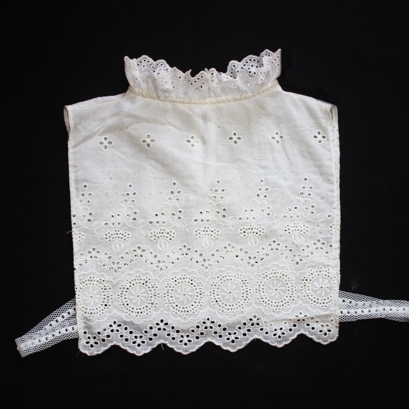 Han Áo Kiểu Chui Đầu Giả Cổ Đứng Xếp Nếp Phối Ren Rỗng Thêu Hoa Có Thể Tháo Rời Cho Nữ Ha