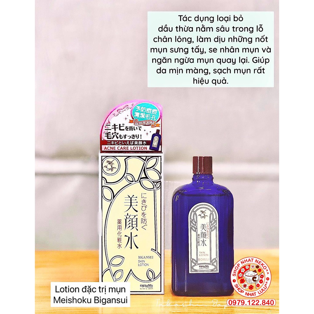 Nước hoa hồng cho da mụn Meishoku Bigansui Medicated Skin Lotion Nhật Bản