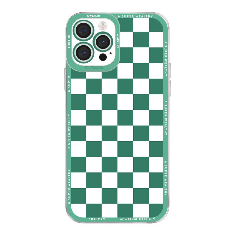Ốp lưng điện thoại Iphone ITS.TUL Caro trắng xanh và Caro trắng tím