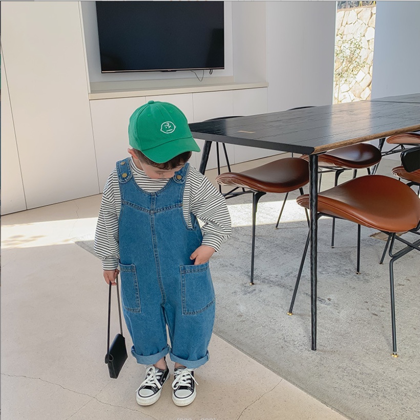 Yếm Jean đáy thụng khuy cài cho bé Y910