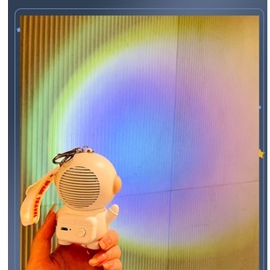 Hoạt Hình Quạt mini Cầm Tay Hình Phi Hành Gia Có Đèn Sạc usb