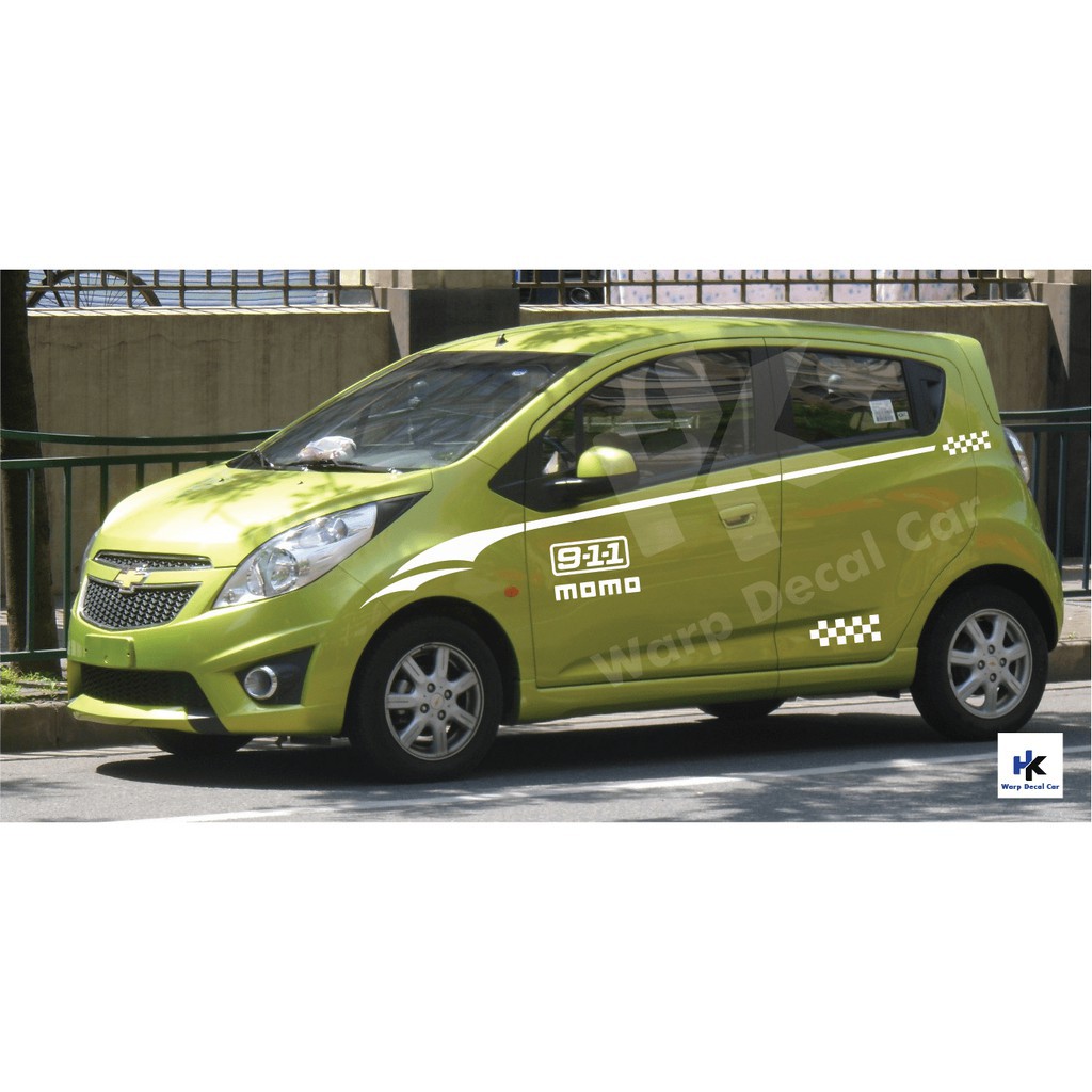 Tem xe  matiz Spark phong cách thể thao - decal matiz spark decal_oto