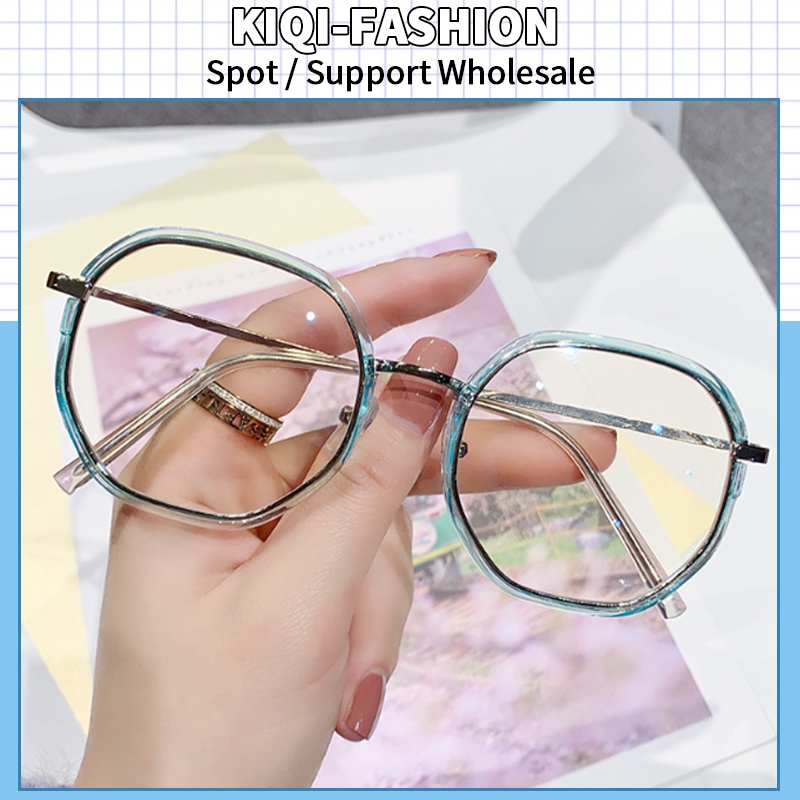 (KIQI-FASHION) COD Mắt Kính Gọng Tròn Chống Ánh Sáng Xanh Thời Trang Cho Nam Và Nữ
