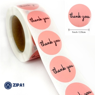 10 miếng dán sticker Thank You - nền hồng - 2.5x2.5cm / miếng - A1021 - Zip A1