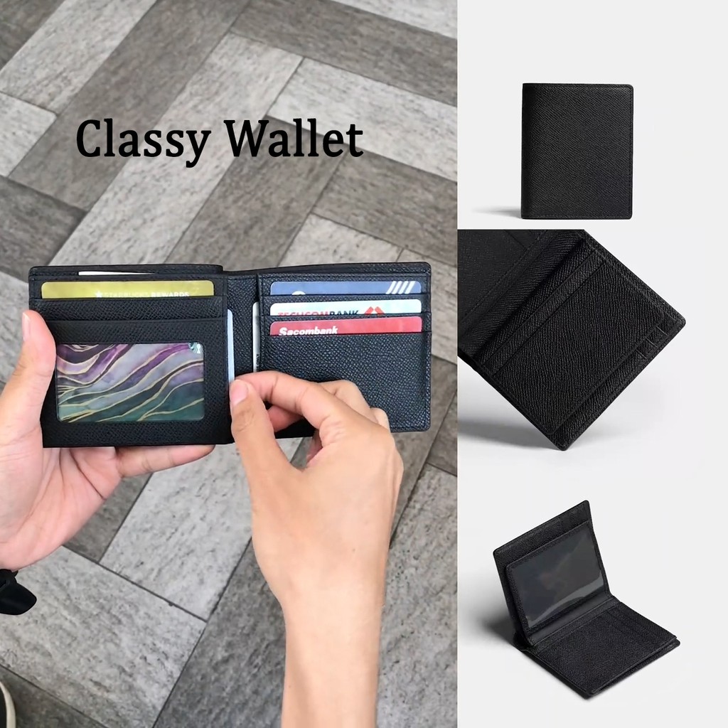 VÍ NGẮN GẬP DA Bóp CLASSY Da CrossGrain Nhập Khẩu Cao Cấp Chống Thấm Nước Unisex Nam Nữ DOLANTO | BigBuy360 - bigbuy360.vn