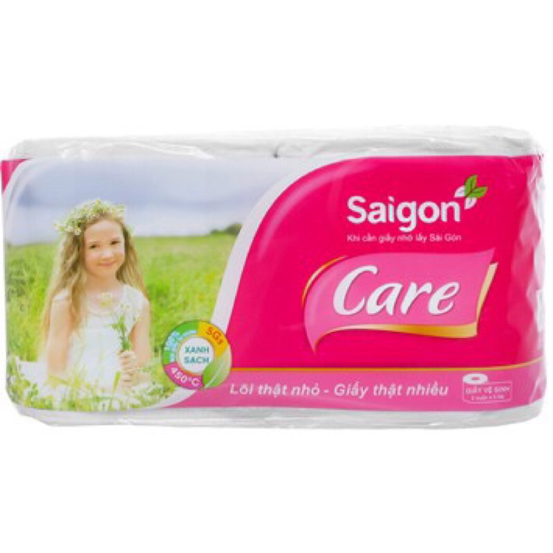 Lốc 10 Cuộn Giấy Vệ Sinh Sài Gòn Care Có Lõi