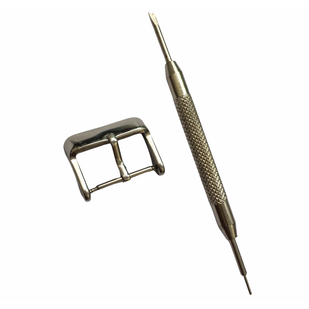 Khoá kim đồng hồ chất liệu inox dày màu trắng, vàng đủ size 16-18-20-22