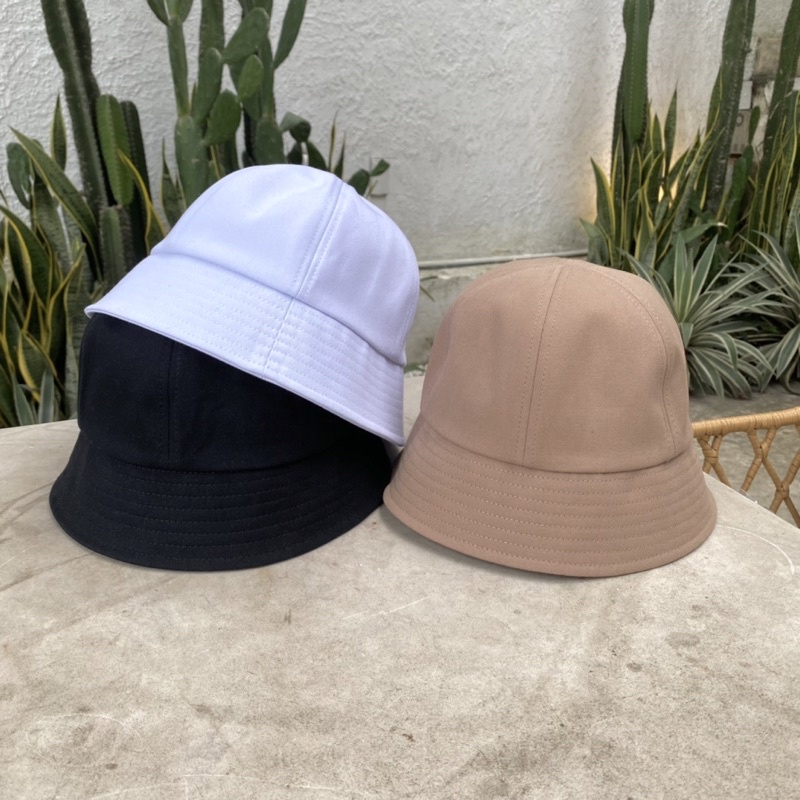 Nón bucket basic trơn form tròn