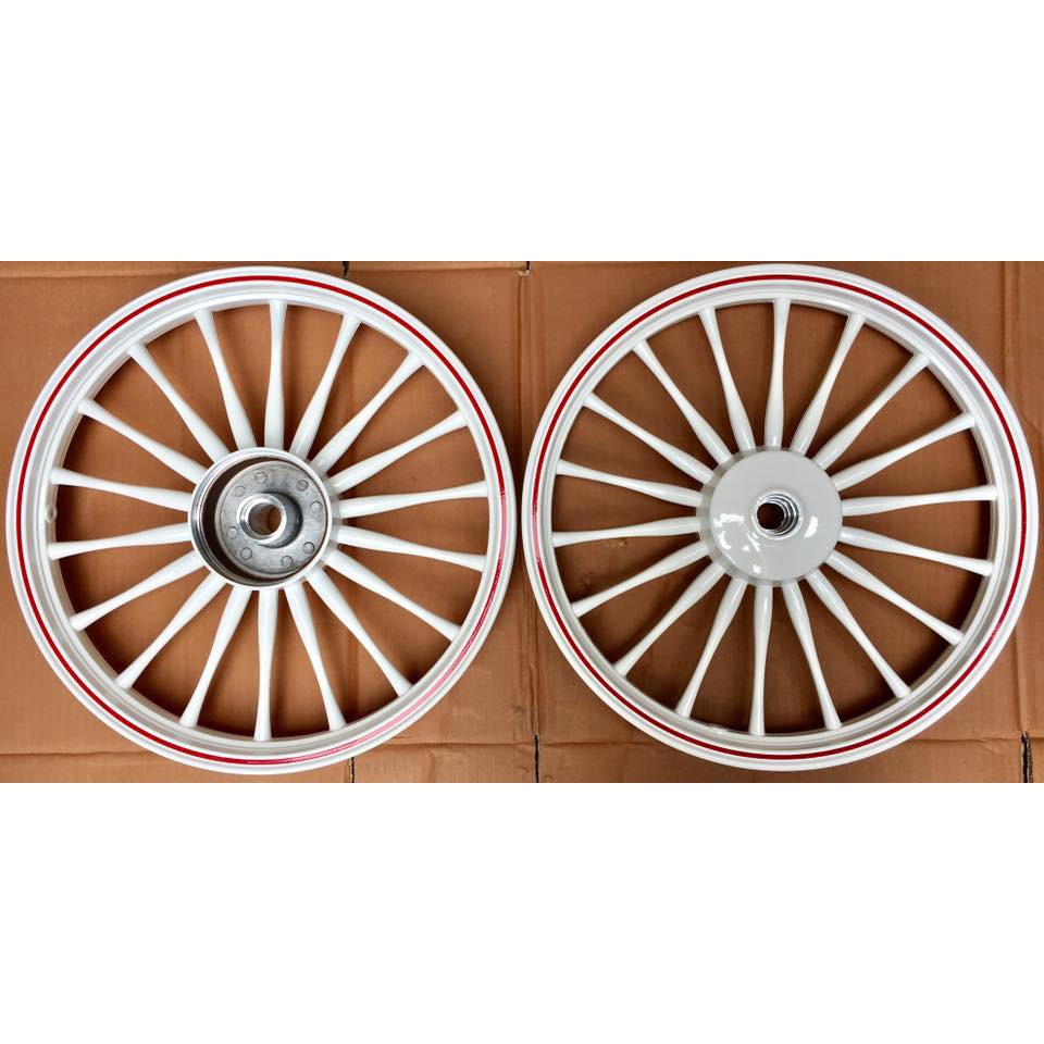 Mâm xe sirius, jupiter 18 đũa tròn màu trắng sứ