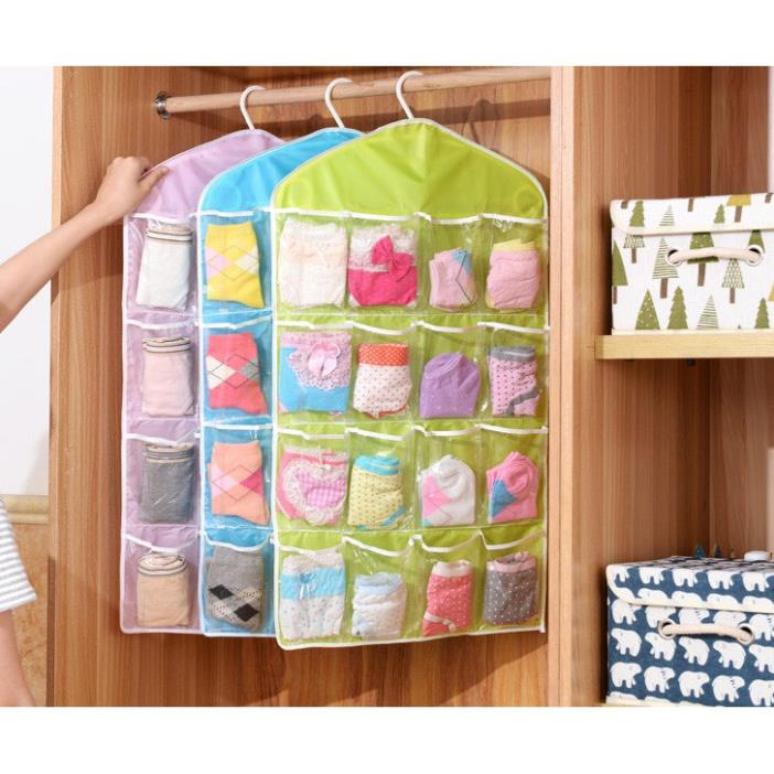 Túi Treo Đồ Thông Minh 16 NGĂN - Túi Đựng Tiện Ích Treo Tủ Đựng Đồ Lót, Tất, Phụ Kiện