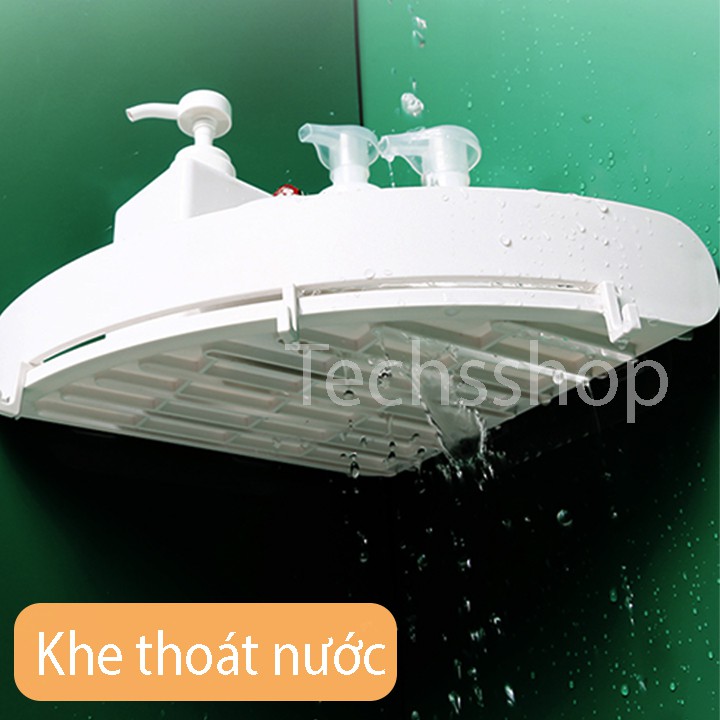 Kệ Dán Góc Tường Để Đồ Phòng Tắm Có 3 Móc