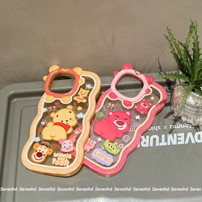 Ốp Điện Thoại Mềm Hình Winnie The Pooh Và Dâu Tây Cho iPhone 13 12 11 Pro Max Xs Max Xr X 7 8 6 6s Plus