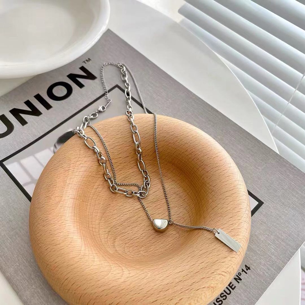 Vòng cổ kim loại hai lớp phong cách retro thời trang