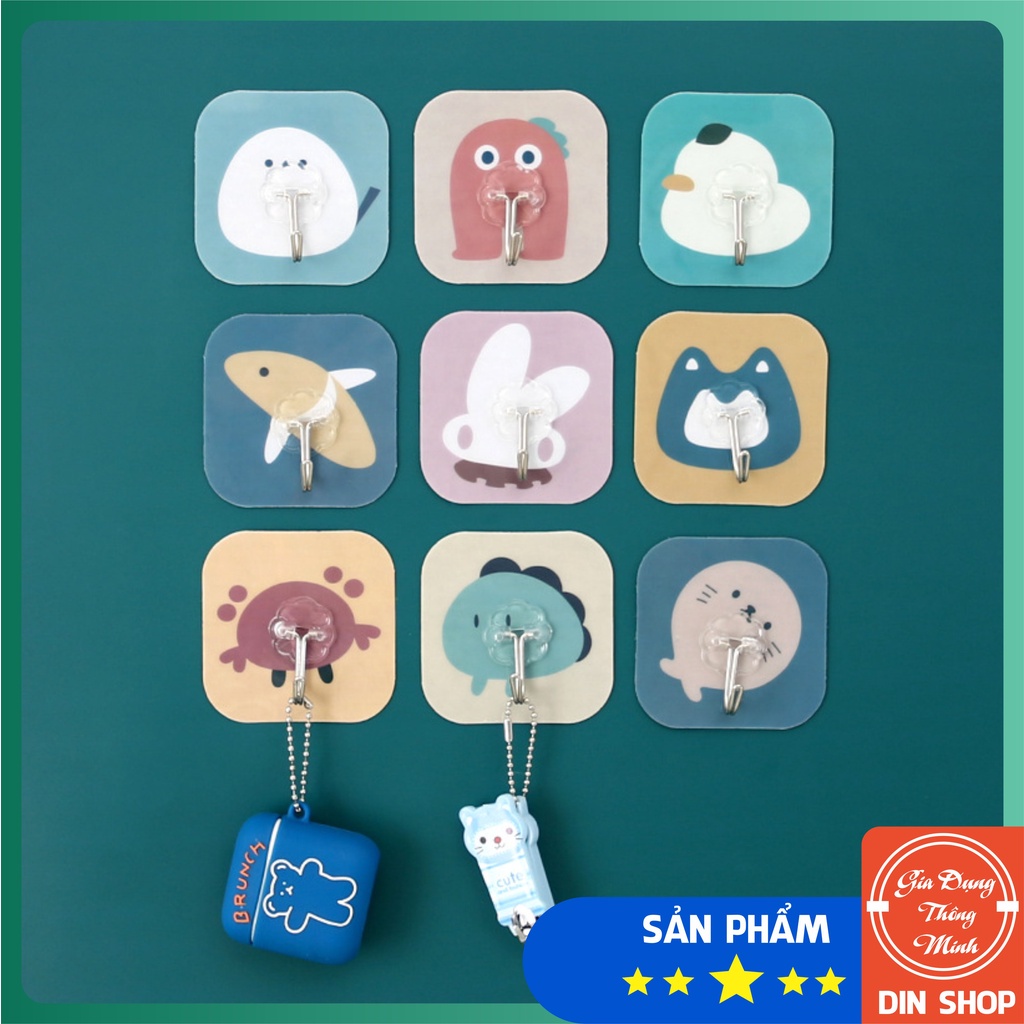 Móc dán hoạt tiết cute 🔥SIÊU YÊU🔥 Móc treo hình thú siêu dính rất nhiều mẫu mã tạo nên vẻ đẹp hiện đại cho nhà bạn