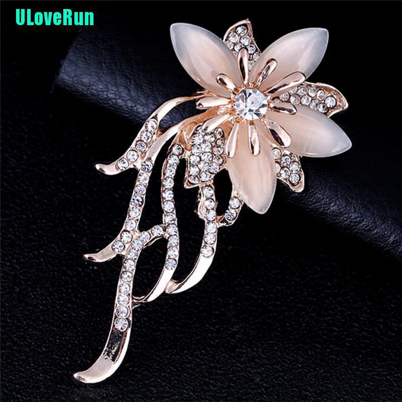 Ghim Cài Áo Hình Hoa Đính Đá Opal Thời Trang Cho Nữ