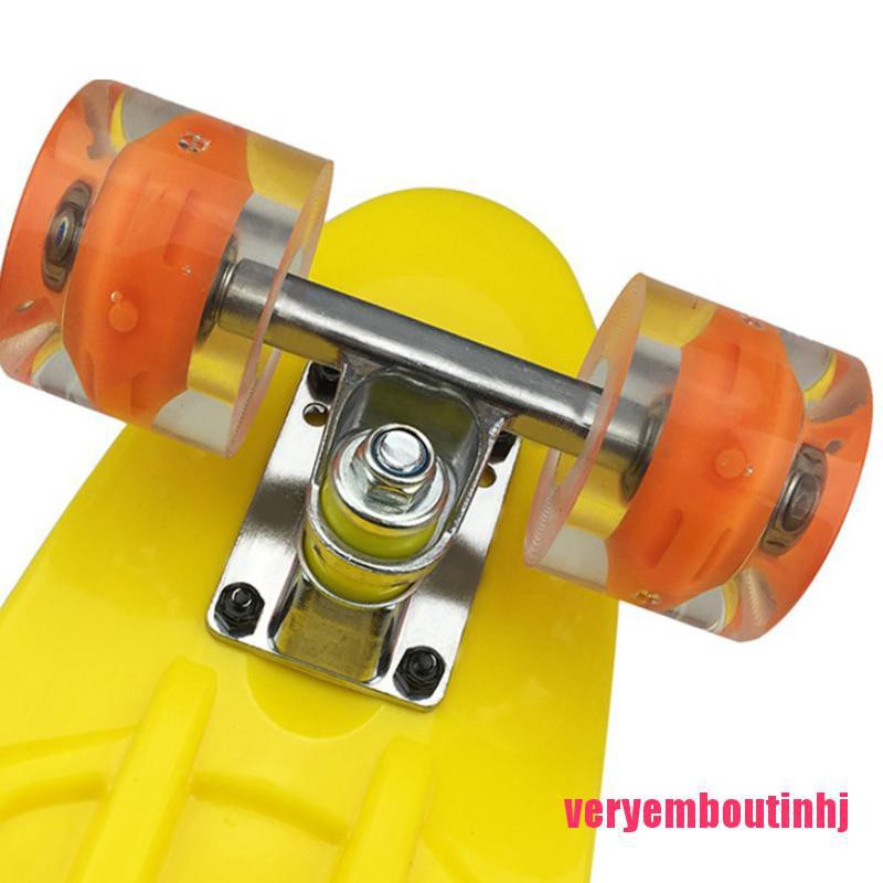 ﺴ☢VER 22Inch Flash pulley Vis Board Mini Cruiser Skateboard Kinderen Scooter Lo