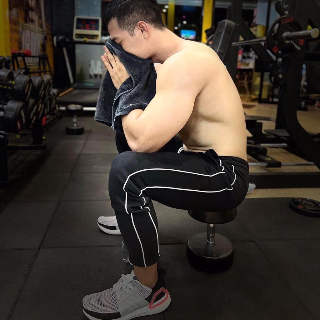 Quần Dài Nam Tập Gym gymshark 2 sọc thể thao năng động