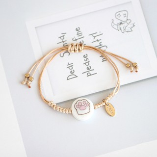 (HCM) Vòng Tay EBI Gốm Tráng Men Mèo May Mắn Chiêu Tài Maneki Neko Dây Rút