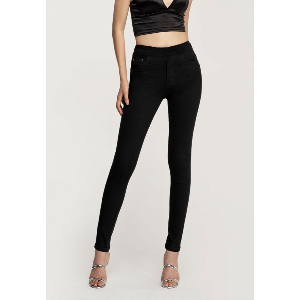 Quần Legging Jean thun 2 da giã jean co giãn 4 chiều viền chỉ ôm body