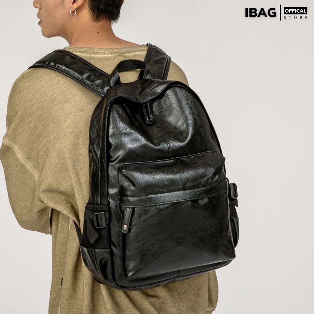 Balo da thời trang nam nữ da PU cao cấp chống nước cặp đi học đi chơi ulzzang đựng laptop 15.6 inh - 𝑰𝑩𝑨𝑮