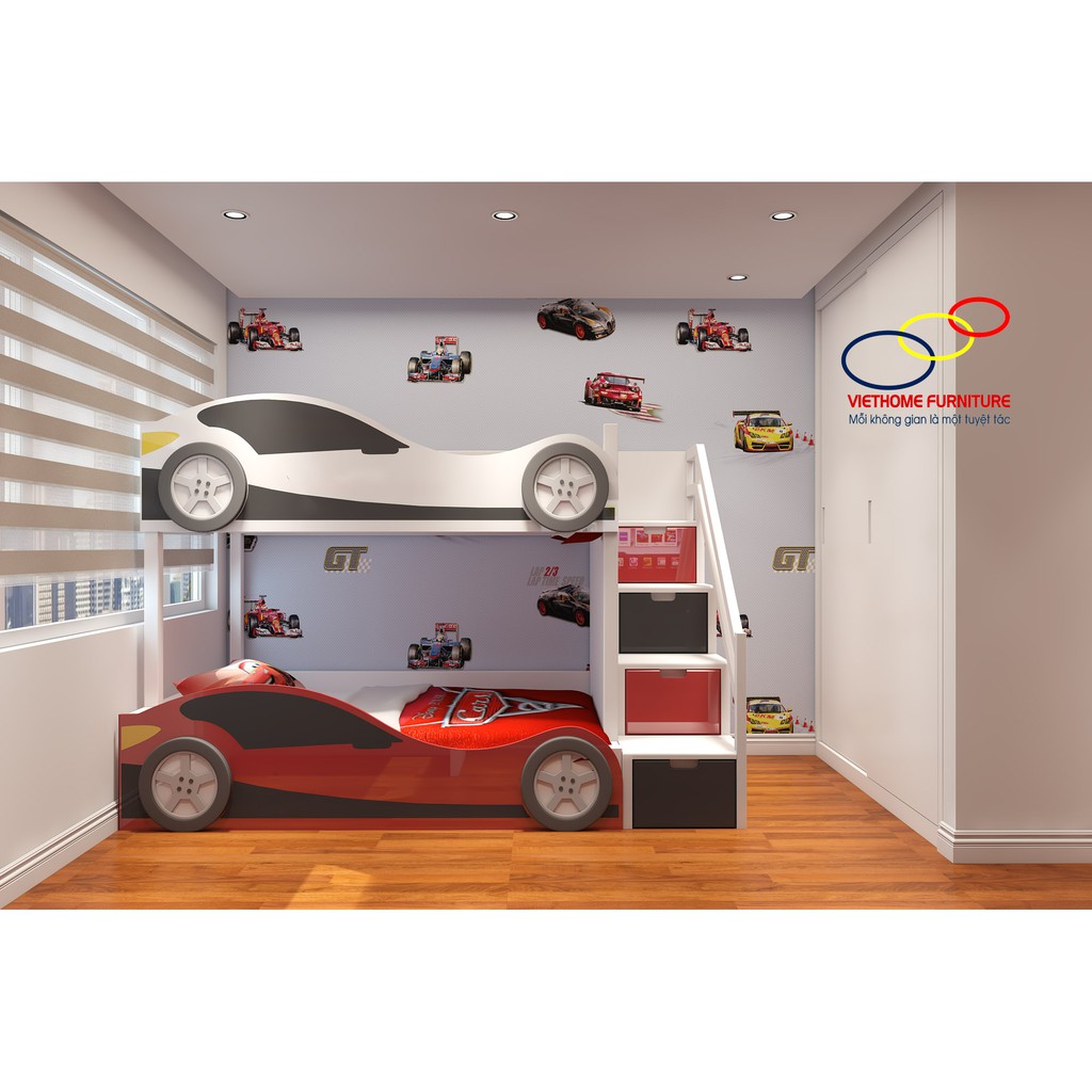 Giường tầng ô tô đẹp và năng động kích thích sáng tạo cho bé trai | BigBuy360 - bigbuy360.vn