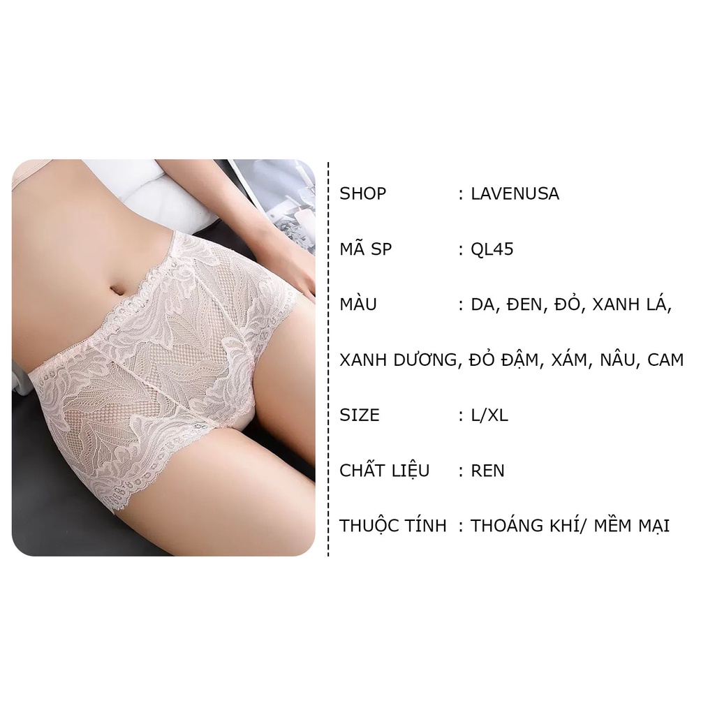 Quần lót nữ ren cao cấp cạp cao nâng mông quyến rũ mềm mại LAVENUSA QL45