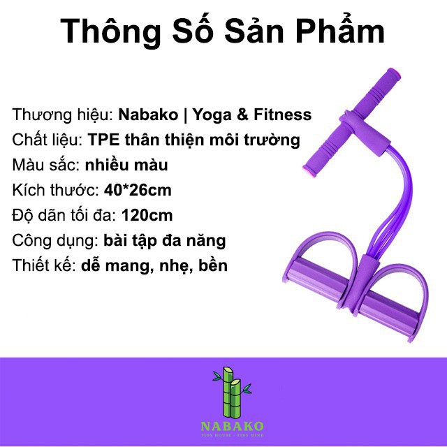 DÂY TẬP GYM NGŨ SẮC ĐA NĂNG MÔNG, BỤNG, VAI, NGỰC, CHÂN [5 trong 1 ]