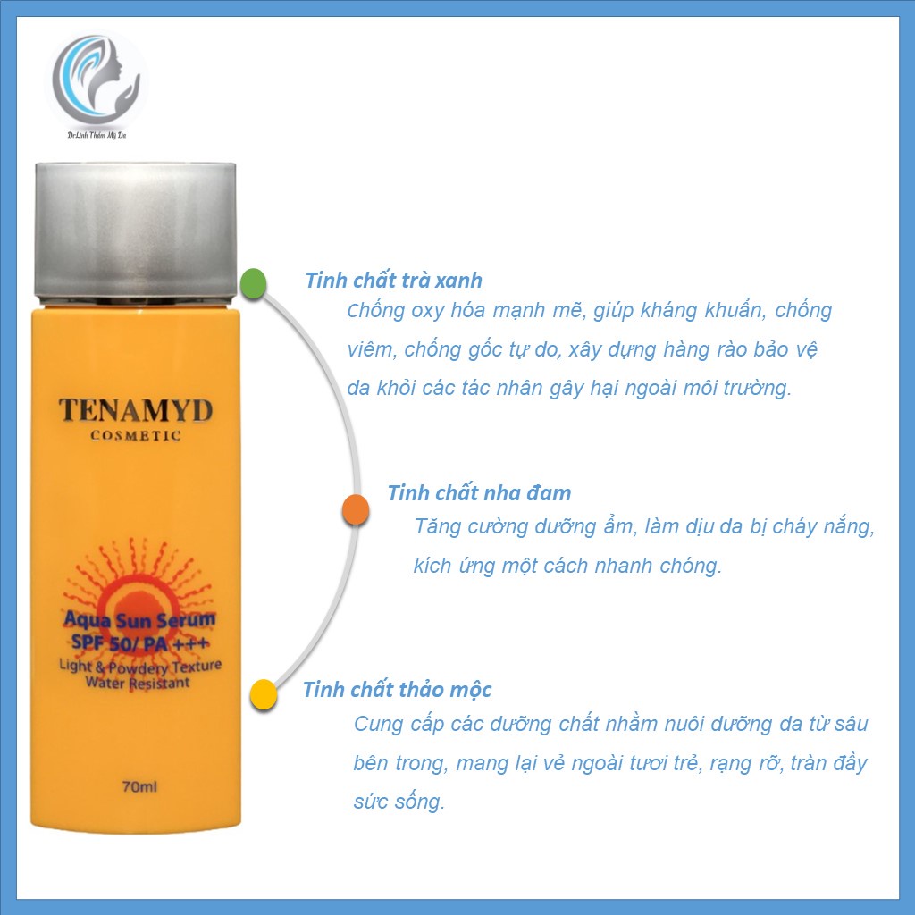 Kem chống nắng cho da dầu mụn da khô hỗn hợp dạng huyết thanh Tenamyd Aqua sun serum spf 50+ CN05