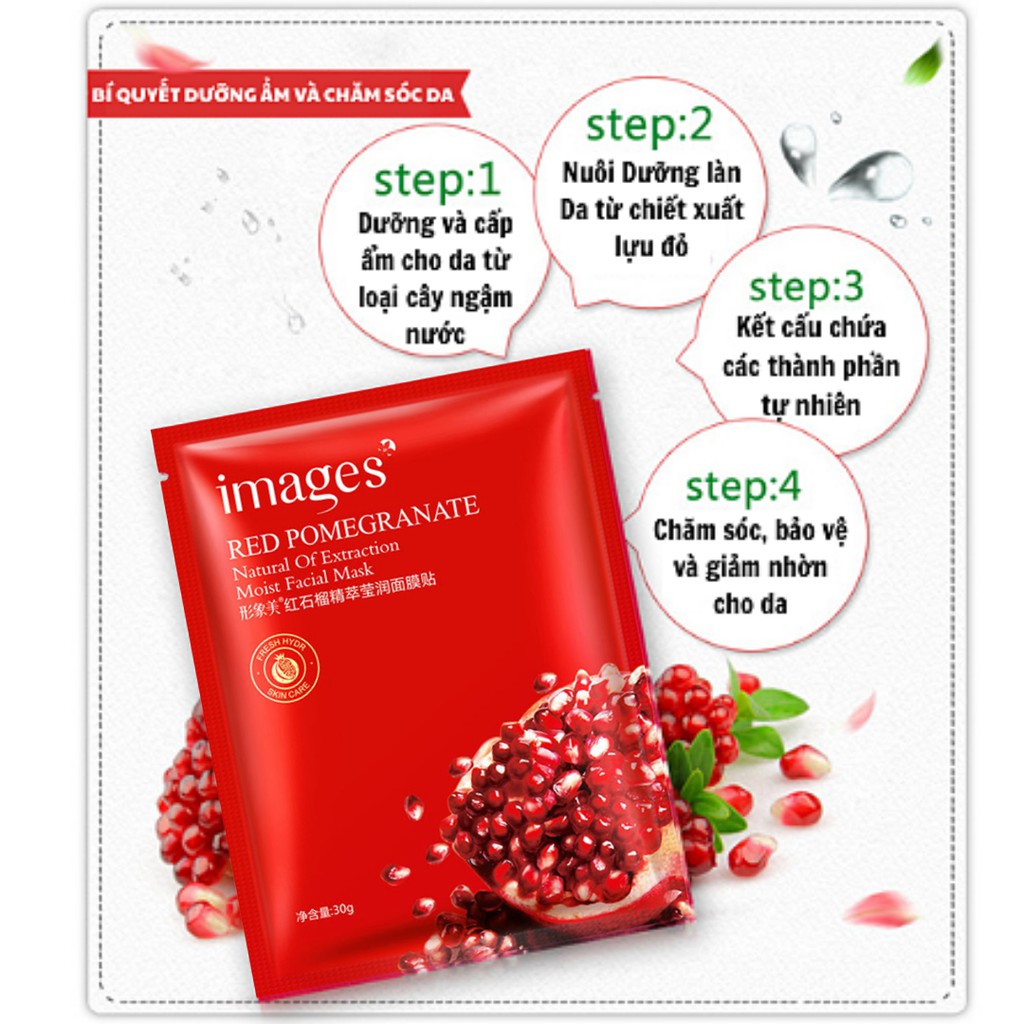 Mặt Nạ 💖𝑭𝒓𝒆𝒆𝒔𝒉𝒊𝒑💖 Mask Giấy Lựu Đỏ Images Dưỡng Ẩm Sáng Da | BigBuy360 - bigbuy360.vn