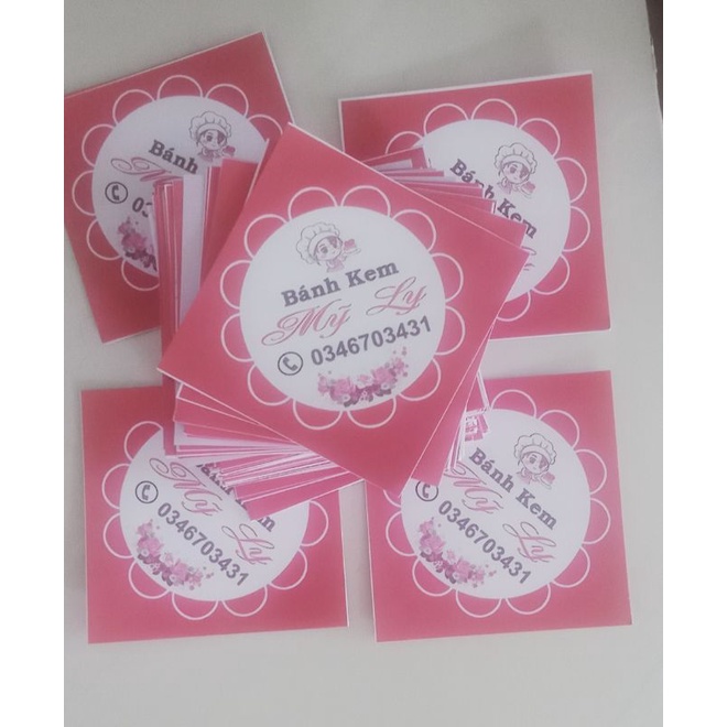 Tem decal dùng dán thùng bánh kem có lớp keo in theo yêu cầu