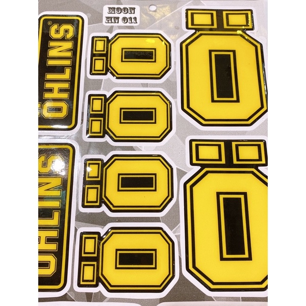 Decal tem nổi dán xe máy mẫu Ohlins vàng cao cấp dán xe máy, ô tô, mũ bảo hiểm chống thấm nước, chống bay màu